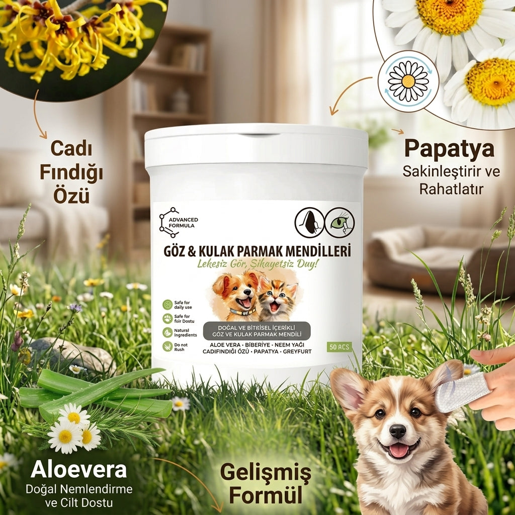 Tek Kullanımlık Vegan Temizleme Mendili | Kedi ve köpekler için
